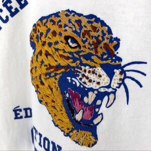 Hand-Embroidered Tiger Tee School T-Shirt